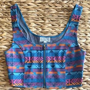 Urban Outfitters Multicolor Geometric Crop Top